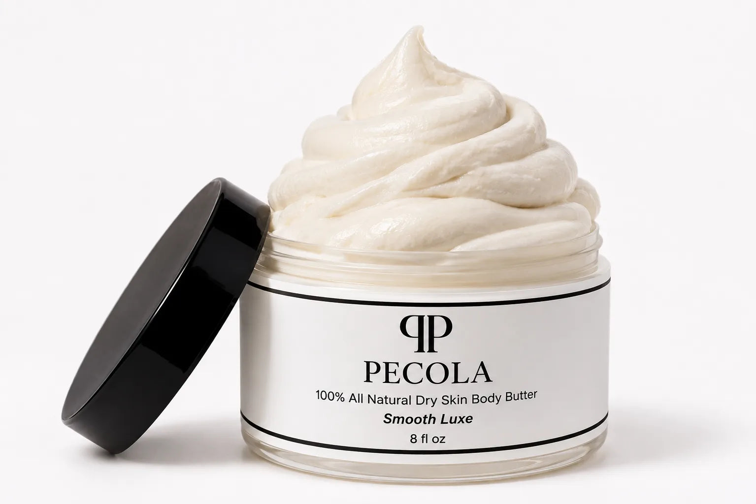 Whipped Smooth Luxe body butter swirled in the jar
