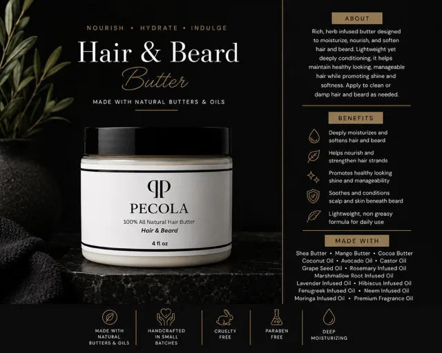 Hair & Beard Butter - Pecola Naturals