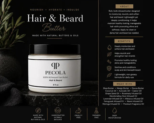 Hair & Beard Butter - Pecola Naturals